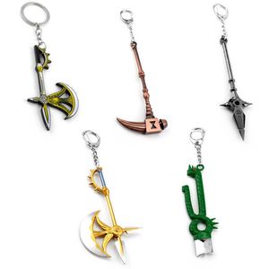 Sleutelringen Anime Trinket Keychain The Seven Deadly Sins Keyrings Weapon Model Pendant Keyholder Car Keyfob Backpack Key Chain Llaveros G230210