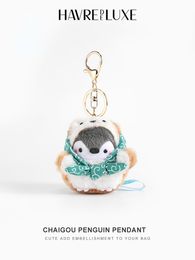 Key Rings Bag Charm Cute Penguin hanger Backpack Plush Doll Ornamenten Cure Doll Keychain Creative Cadeau