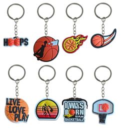 Anneaux clés Basketball 2 12 Keychains de porte-clés pour sacs à dos sacs de clés de porte clés de la chariot à école appropriée.