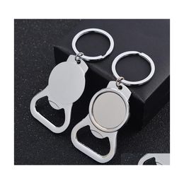 Sleutelringen blanco flesopener sleutelhanger metaal sublimatie ring letters creatief handige dagelijkse sieraden accessoires 2 2yfa q2 drop dhlos