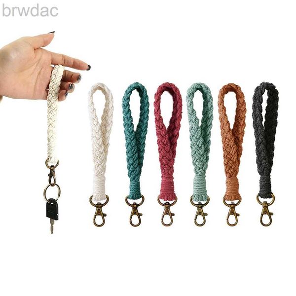 Anneaux clés de style boho macrame porte-clés tressé avec du cordon à griffe de homard