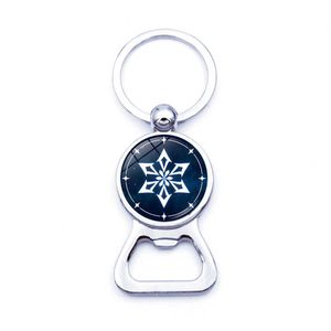 Key Rings Bottle Opener Keychain Accessories Element Game Oog van God Water Wind Thunder Ice Key Chain Ring For Men Genshin Impact Keychain G230210