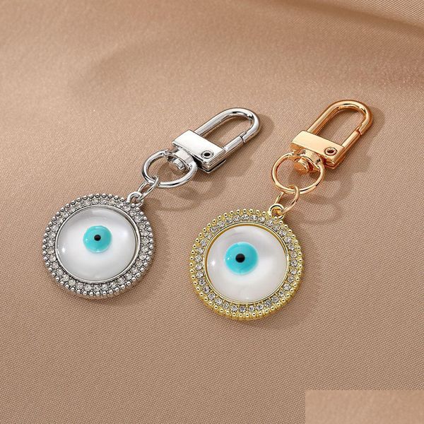 Porte-clés Bright Evil Eye Porte-clés Or Sier Bague Pour Femmes Hommes Chats Opale Verre Charmes Pendentif Sac Accessoires De Voiture Drop Deliv Dhgarden Dhfur