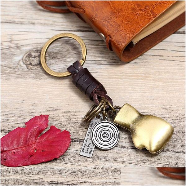 Porte-clés Bague De Boxe En Bronze Rétro I Feel About You Inspiré Keychain Fashion Jewerly Will And Sandy Drop Delivery Jewelry Dhnj8