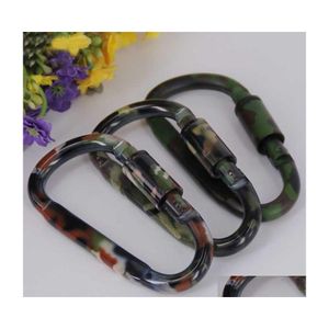 Sleutelringen camo aluminium karabijnschot clip roterende slot d ring gesp gickle sleutelhangers cam snap haak buiten reisgereedschap p83fa drop del dh6a33