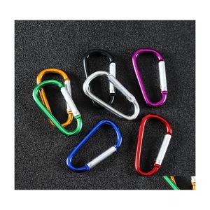 Key Rings Carabiner Clip Ring Outdoor Sport Camp Snap Hook Keychain Hiking Aluminium Keyfobs Metal Cam Carabiners Gadgets Drop Dhg03