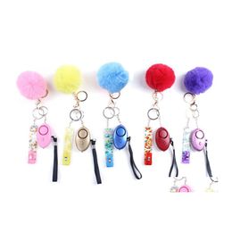 Key Rings Card Grabber huishouden zelfverdediging Keychains Women Fashion Cute Credit Cards Pler Pompom Acryl Debit Bank For Long Nail Dh83W