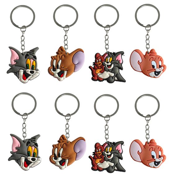 Anneaux clés chats et souris Keychain pour enfants fête favorise les clés de trousses pour filles sac à dos sac à dos accessoires pendents charme de clés