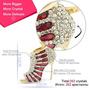 Belangrijkste ringen Charm High Heel Shoes Keyrings Keychains Exquisite Crystal Trendy Purse Tas Buckle Hanger voor autosleutel Kains sieraden K220