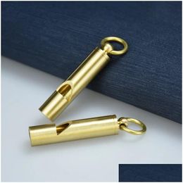 Porte-clés Design classique fait à la main en laiton formation sifflet porte-clés survie en plein air or cuivre porte-clés livraison directe DH9RN