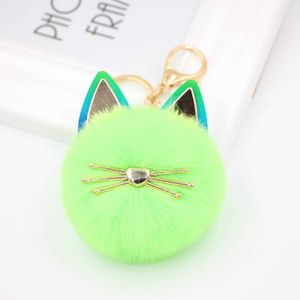 Porte-clés Oreilles colorées Mignon Chat Chaton Boule De Fourrure Porte-clés Filles Chat Étoile Sac À Main Voiture Bricolage Porte-clés Accessoires Llaveros Para Mujer J230222