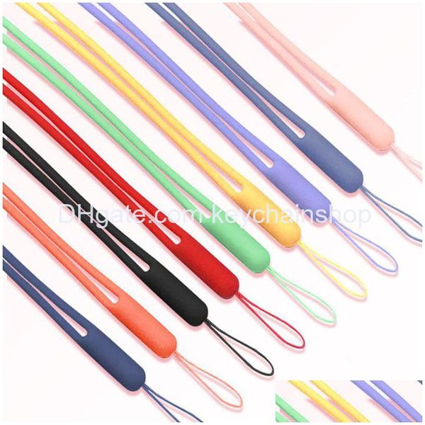 Llaveros Colorf Sile Phone Strap Cord Sport Lanyards para llaveros de goma de moda Cell Charms Drop Delivery Jewelry Dhuy2