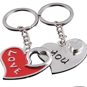 Porte-clés Creative Mode Femmes Hommes Porte-clés Couple Porte-clés Amoureux Mignon Anneau Titulaire Amour Coeur Amis Cadeau Faveurs De Mariage Drop Del Dh8Hj