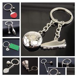 Porte-clés Creative Metal Soccer Shoes Keychain Team Small Gift Car Pendant Keychains Mix Order 20 Pieces A Lot Drop Delivery Jewelry Dhlhi