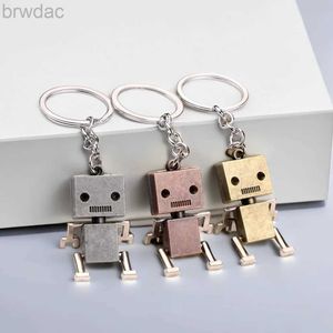 Anneaux clés Robot Creative Keychain Metal Little Box Cartoon Pendant Pendant Course For Men Backpack Charm Car Ornement Enfants Cadeaux d'anniversaire 240412