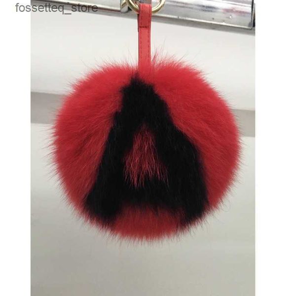 Llaveros personalizados 15 cm Big Fluffy Bag Bugs Pompon Llavero Alfabeto de lujo Fox Fur Ball Pom Pom Llavero Mochila Bolsa Monedero Charms Regalo T200804L240305