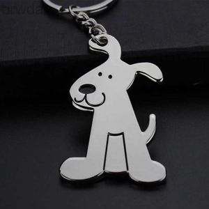 Sleutelringen Aangepaste sleutelhanger Glanzende Poodle Dogs Key Chains Diy Gift Car Pendant For Women Men Meren Laser gesneden sleutelhanger sieraden N13 240412