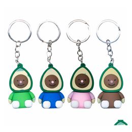 Key ringen schattige half avocado sleutelhanger fruit fruit hanger charmes hang tas auto accessoires vriendschap Key Chain Christmas Valentines geboorted Dhujc