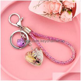 Porte-clés mignon coeur cristal voiture porte-clés pour femmes filles luxe pendentif porte-anneau chaînes créatives sac de charme accessoires drop delive dhtd0