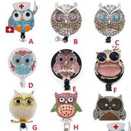 Anneaux de clés Mignon Howl Animal Rhingestone Retractable ID STRADER POUR L'INFIRMIÈRE ACCESSOIRES ACCESSOIRES REEL AVEC ALLIGATEUR CLIP DROP Livraison JE DHXSM