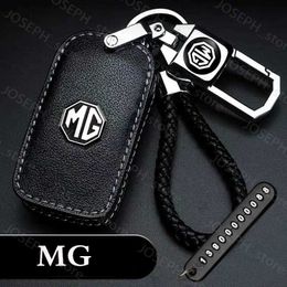 Sleutelringen Dedicated lederen auto Key Case Cover Car Keychain voor Mg Mg6 Mgzs Mg3 Mg5 Mg7 GT Mg550 mg ZS EV EZS HS EHS GS -auto Key Ring Chain J230413