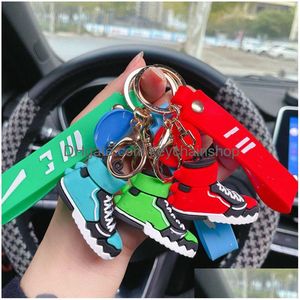Porte-clés Designer Sneaker Keychain Creative Party Gift Cute Cartoon Ring 4 Couleurs Petit Pendentif Anniversaire Drop Delivery Jewelry Dhid7