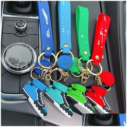 Key Rings Designer Sneaker Keychain Party Cadeau Leuke Ring Kleine hanglagers jubileum Creatieve 3D Sportschoenen Keychains 4 Colors Drop Dhozm