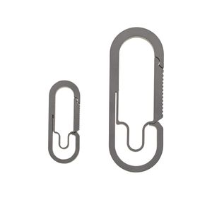 Anneaux clés Extra large ou petit Ti Keychain Solid Titanium ovale Snap Spring Lock Carabiner Ring Ring Hook Hook DIY FOB EDC CAMP