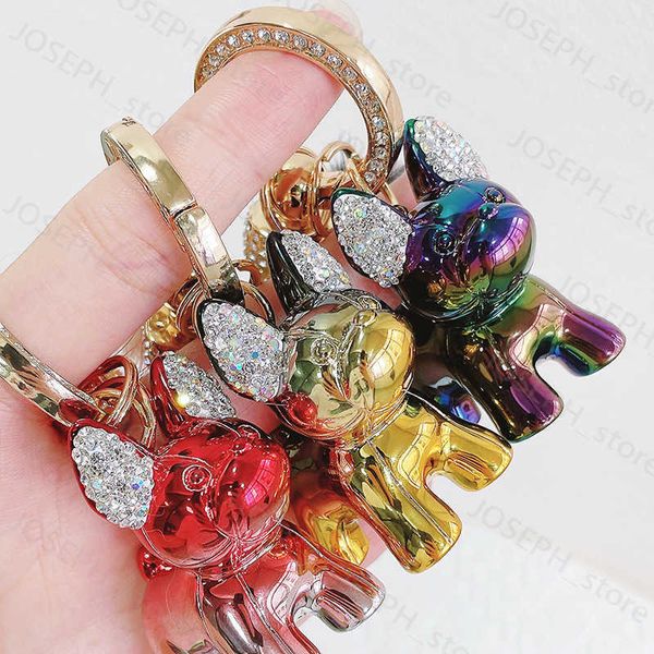 Porte-clés Fadou chiot porte-clés belle fourrure de vison bouledogue porte-clés exquis pendentif clé cartable pendentif en gros initial d porte-clés J230413