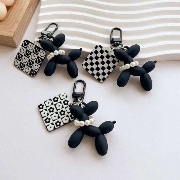 Llaveros Moda Globo Perro Llavero Goma acrílica 3D Exquisito Teléfono KeyrCar Colgante Dibujos animados Clave RDIY Regalo para mujeres Niños J240108