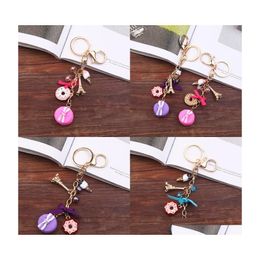 Key Rings Fashion Jewellery Accessories Cake Mobile Ring Iron Tower Aroon Keys Buckle Bag Pendant Ornamenten Keychains vrouw 3 78FR DHDZQ