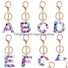 Porte-clés Mode Porte-clés Pendentif Chaîne En Métal Résine Pour Homme Femmes Voiture Porte-clés Simple Nom DIY Accessoires Bijoux Cadeau 1036 T2 Drop Dhar6