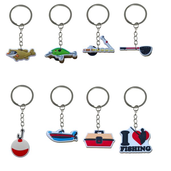 Outils de pêche des anneaux clés accessoires pendentifs de trousque pour enfants pour les enfants faveurs de la chaîne sac à main et cadeau de voiture Valentin da otxke