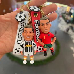 Llaveros Fútbol Ronaldo Jugador Figura Estrella de fútbol Llavero Bolsa Colgante Colección Muñeca Cadena Figuras de acción Recuerdos Juguete Regalos 231117