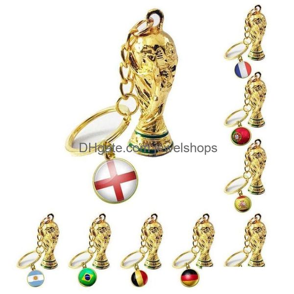 Key Rings Football Trophy Kecheschains Rings Fans fournit des chaînes de clés cadeaux