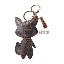 Porte-clés Renard Porte-clés Porte-clés pour Femmes Mignon Fleur Marron PU Cuir Porte-clés De Voiture Design De Mode Sac Chaînes Bijoux Accessoires Dessin Animé Animal Pendentifs Ch