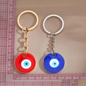 Porte-clés Or Sier Turc Evil Eye Porte-clés Porte-clés Femmes Hommes Émail Chanceux Bleu Sac Boîte De Voiture Téléphone Charme Bague Drop Livraison Dhgarden Dhqex