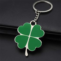 Key Rings Green Four Leaf Clover Wealth Keychain Creative Keyring Gift voor vrienden en geliefden verpakking accessoires G230526