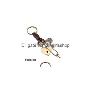 Sleutelhangers Hart Sleutelhanger Antieke Sier Brief Tag Sleutelhanger Houders Tas Hangt Mode-sieraden Drop Ship Sieraden Dhvtr