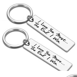 Key Rings I Love You The End Win Key Rings Sweet Keychains Gift Leuk Roestvrije sleutelhanger Drop Delivery 2021 Sieraden Dhseller2010 DHFPT