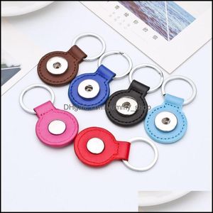 Porte-clés Interchangeable Ginger Snap Buttons Snaps Jewelry Leather Keychain Fashion Drop Delivery Ot5Vw