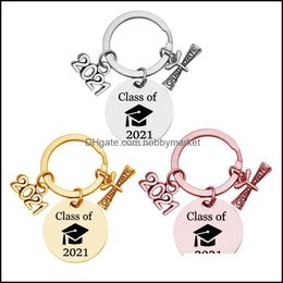 Sleutelringen Sieraden 2021 Creatieve Sleutelhanger Graduation Season Souvenir Chain Sleutelhanger Gift Afgestudeerde Studenten Positieve Energy Drop Levering DV5DL