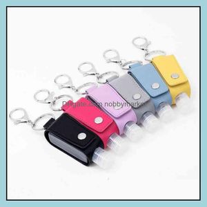 Sleutelringen Sieraden Leuke Sleutelhanger Hand Sanitizer Lederen Houder Mini Handsanitizer met Lage MOQ Drop Levering 2021 Oyitk