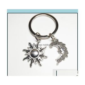 Key Rings sieraden mode zon en maanketen sleutelhanger hekserij ring 357 drop levering 2021 0d3zb dh3wu