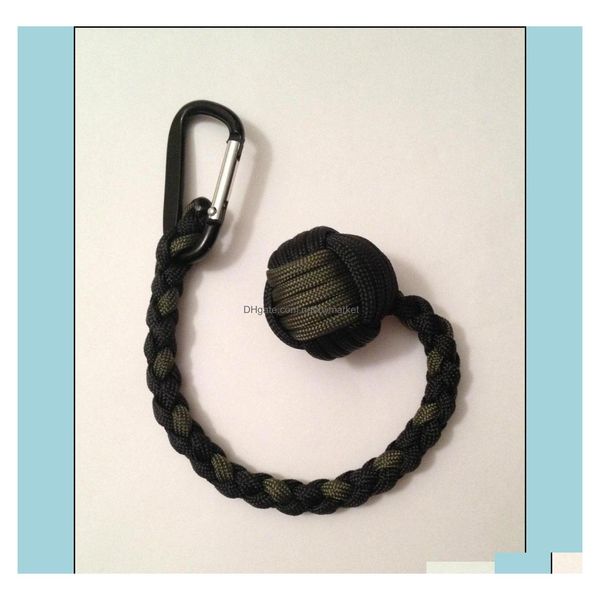 Llaveros Joyería Monkey Fist Llavero 1 Bola de acero Autodefensa 550 Paracord Hecho a mano en China Entrega de caída 2021 Pv6Bq Dhotn