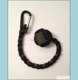 Belangrijkste ringen Sieraden Monkey Fist Keychain 1quot Steel Ball Self Defense 550 Paracord handgemaakt in China Drop Delivery 2021 PV6B7757966