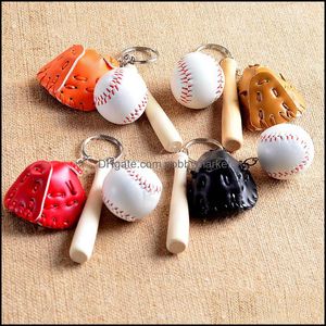 Sleutelringen Sieraden Promotionele Geschenken Simatie Baseball Chain Lederen Softbal Sport Sleutelhanger Groothandel Spot Drop Levering 2021 8W3FY