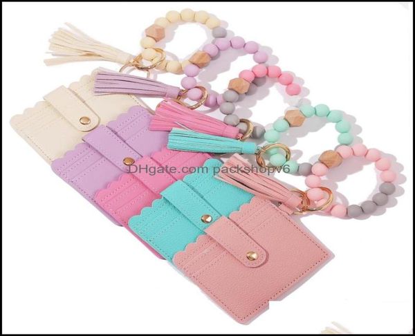 Anneaux clés Bijoux Bracelet de chaîne de gel de silice - Bager de carte Amazon Nouveau PU Tassel Sac SILE Vente en gros de Damis Drop Livrot 2021 KRO4N7331227