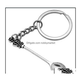 Key Rings sieraden snuff Wonderland Crown geïnspireerde mini -thee lepel ketens sleutelhanger persoonlijkheid creatief 470c3 drop levering 2021 p17xt dhkvg