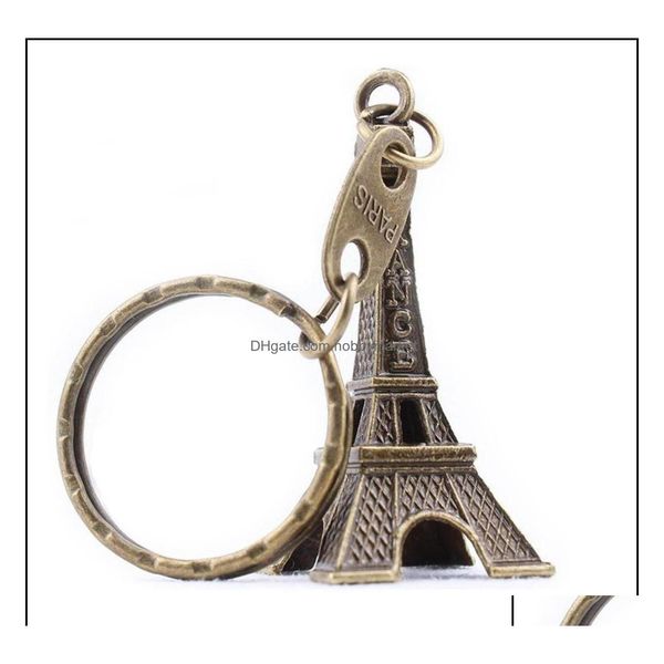 Porte-clés Bijoux Vintage Tour Eiffel Porte-clés Pendentif Porte-clés Rétro Classique Faveurs De Mariage Cadeaux De Fête Livraison Directe 2021 Gykha Dhw4K